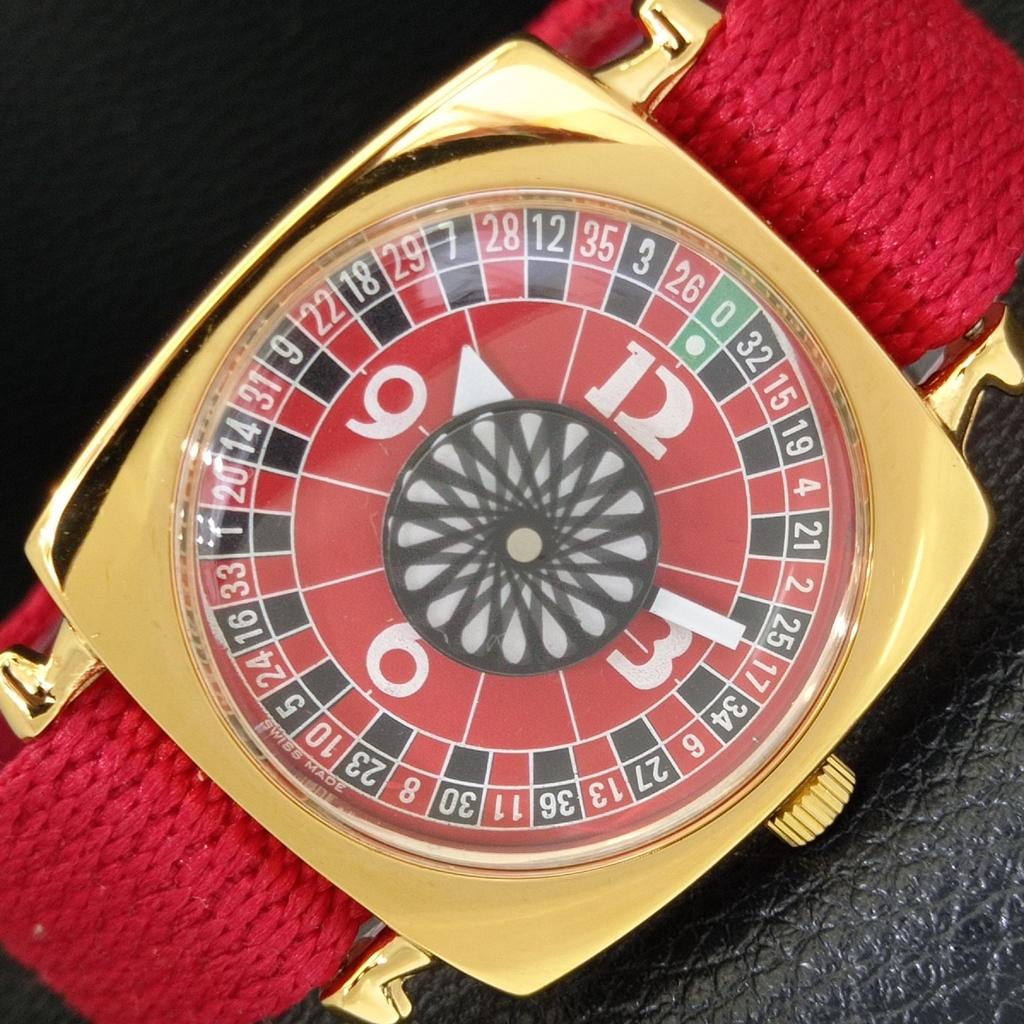 

ART DECO VINTAGE HAND-WINDING SWISS MENS REFURBISHED RED DIAL WATCH a701101-5 R205b-a701101