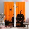 2pcs,2D Plane Printing Curtains Roller Blinds Halloween Pumpkin (1) Polyester Fabric (without Rod) Decorations Outdoor Use for