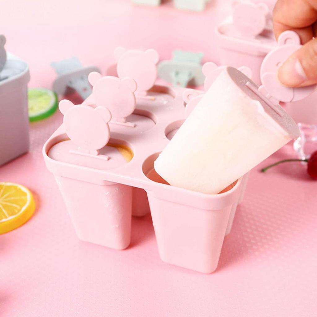 H&K Store 6-slot Ice Cream Lolly Mold DIY Maker Mould Tray Pan Kitchen Tool with Lid