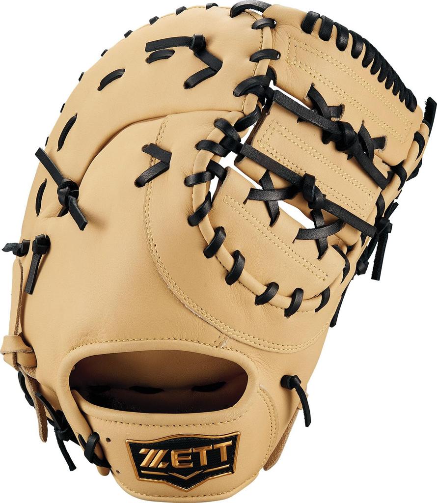 ZETT Soft Baseball First Base Soft Pastel Brown X Black BRFB35513F Mitt, Steer, Left-Handed Throw, (3219)
