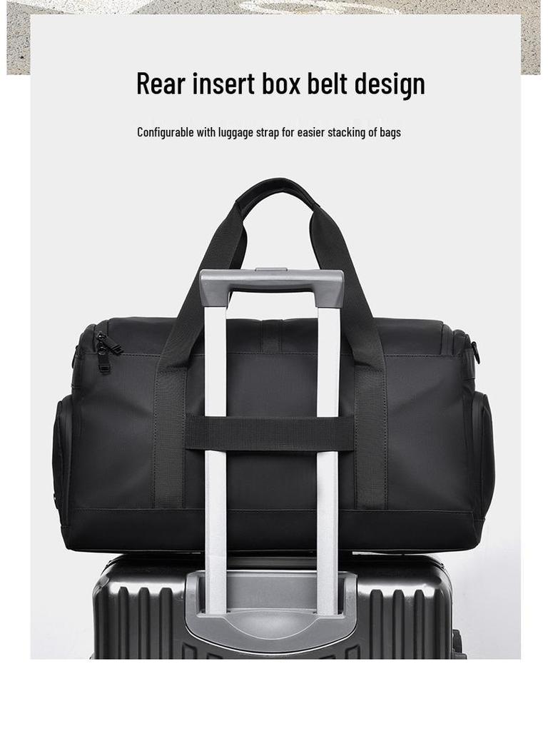 Men's Crossbody Fitness Bag – Large Capacity, Wet/Dry Separation, for Short-Distance Travel and Swimming.