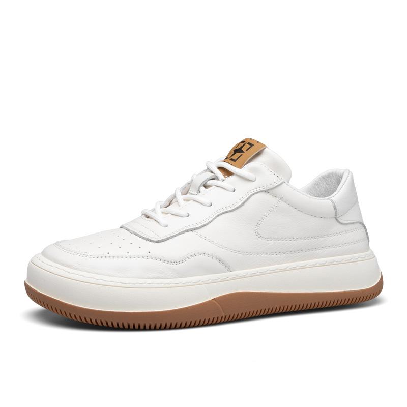 

British style casual crooked head small leather shoes men s leather lace-up soft sole breathable board shoes men s shoes autumn cowhide clown shoes 44