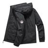 Spring Autumn Loose Zipper Hooded Windbreaker Men Casual Thin Trendy Jacket Outwear Coat For Daily Mountaineering Outdoor Activities