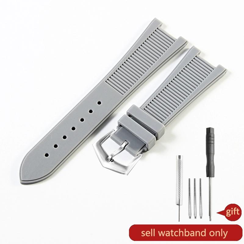 Para Patek Philippe Sport Elegante Serie Nautilus 5711/5712/5980 Correa de Reloj de Silicona Impermeable para Hombre 25x13mm