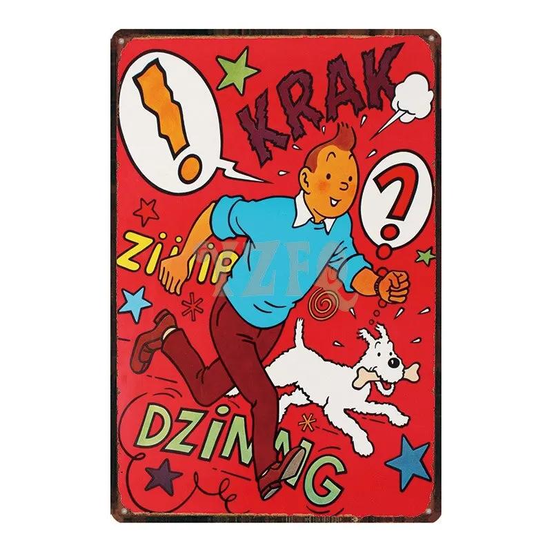 Vintage Cartoon Movie Tin Sign Metal Wall Art for Kids Room  Bar Decor  xCM Iron Painting DU