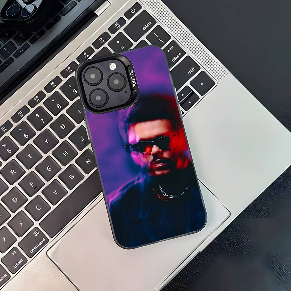 Coque de téléphone XO The W-Weeknd Pour iPhone 17,16,15,14,13,12,11,Pro,XS,Max,Plus,Mini,SE Noir Bonbon Mat Housse antichoc
