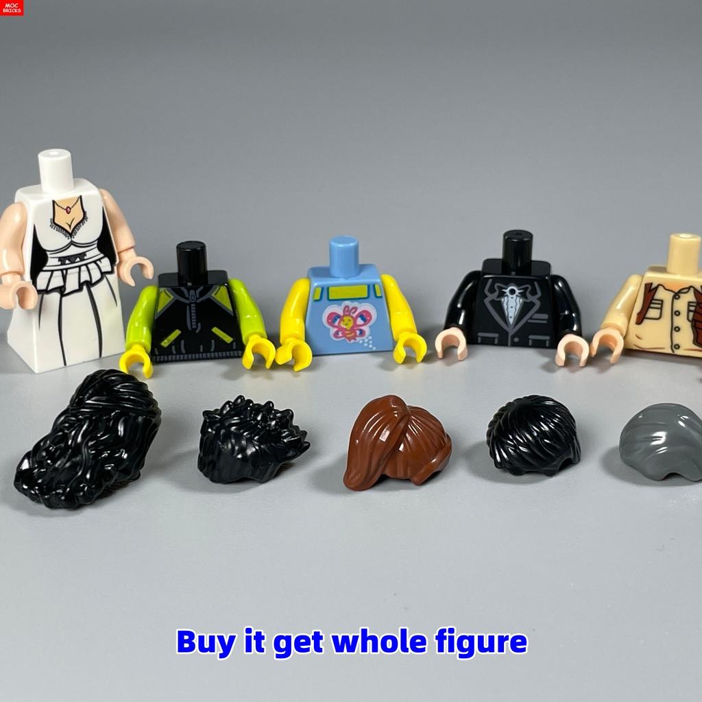 MOC Bricks Bride Bridegroom Little Boy Girl Woman Man Figure Model Building Blocks Assembled Toys Accessories Dolls For Children