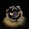 Vintage Jewelry  Sterling Silver Baroque sunflower Rings for Women Wedding Engagement Bride Black Gold Fine Jewelry
