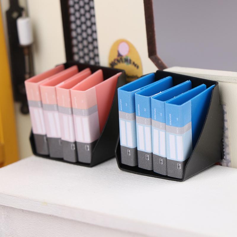 1 Set Mini Writing Board Clip Notebook File Folder Stationery Board Toys Office Desk Simulation Folder Model Dollhouse Parts