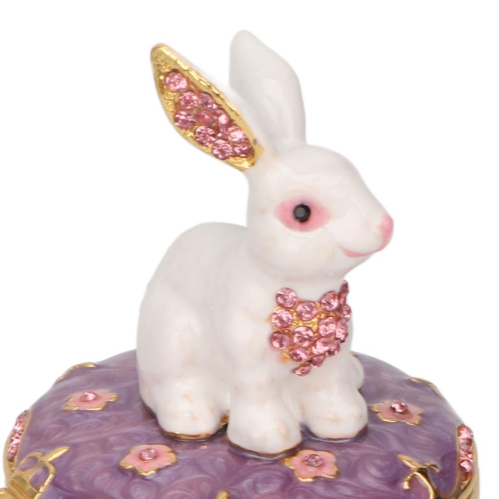 Vintage Zinc Alloy Trinket Box, Enamel Floral Pattern, Exquisite Artwork Jewelry Storage Figurine Hand Painted Trinket Box