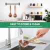 Wooden Soup Spoon 10Inch Teak Soup Ladle Natural Wood Serving Spoon Long Handle Deep Scooper Cooking Soup Spoon Kitchen Supplies