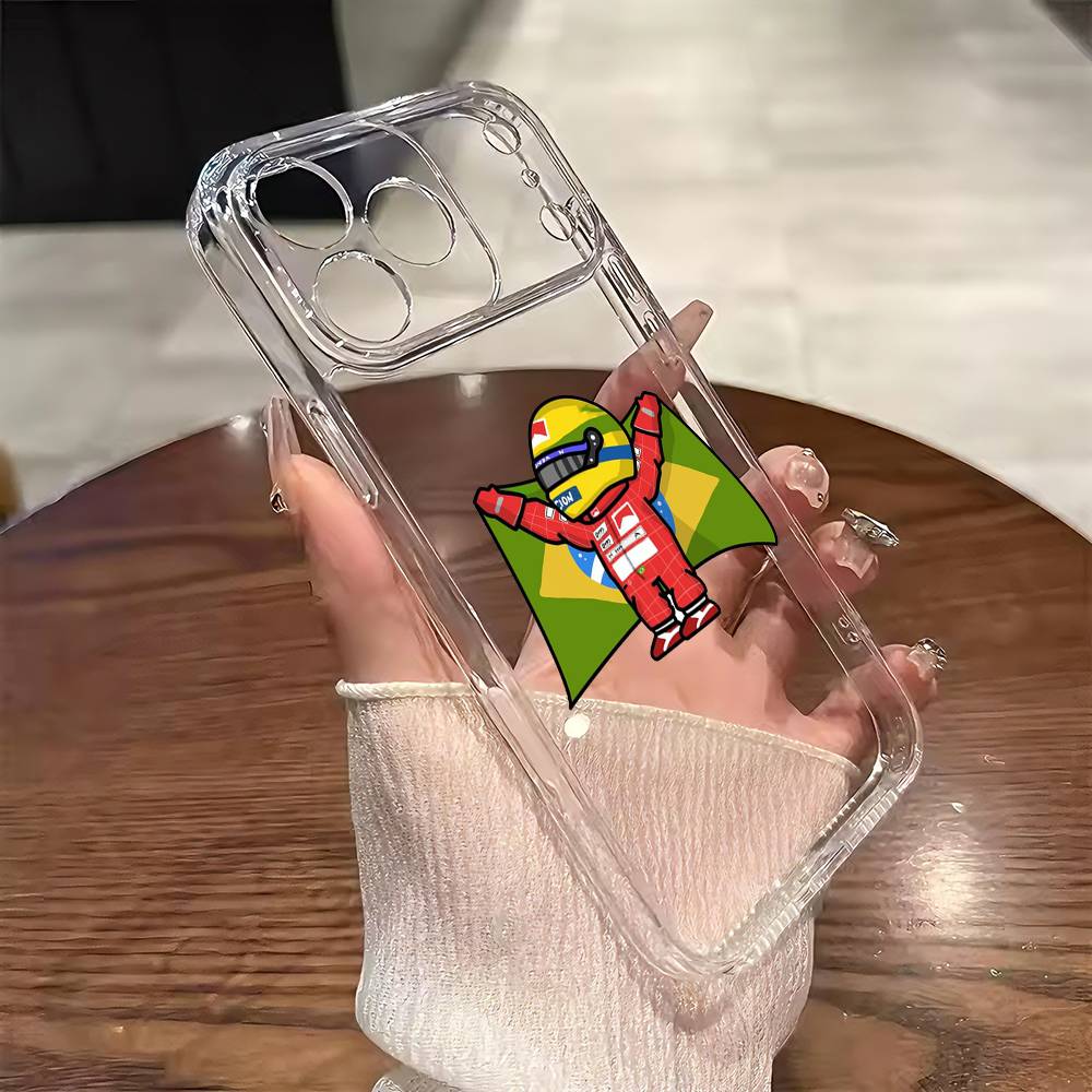 

A-Ayrton S-Senna Helmet Phone Case For iPhone 17 16 15 14 13 12 11 Mini Pro Max Plus Transparent Cover iPhone14Pro