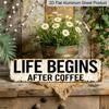 2D Flat - A Humorous Vintage Aluminium Decorative Sign for Outdoor Use, 15.7×3.94inch, Perfect for Rustic Decoration. It Makes A Great Housewarming