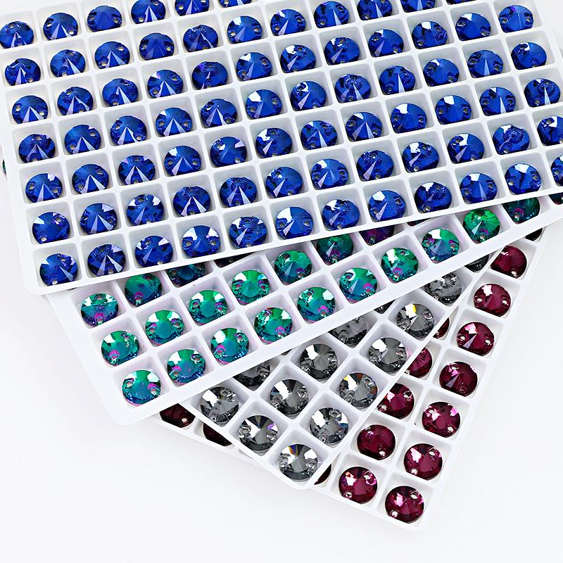 Dongzhou Crystals Rivoli Shaped Flatback Sew On Rhinestones Non Hotfix Crystal Beads Garment Shoes Sewing Accessories