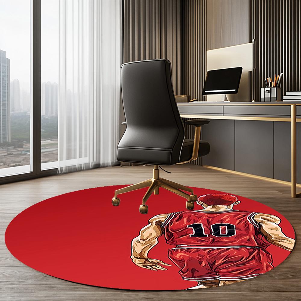 Slam Dunk Printed Round Rug Carpet Chair Rug Area Rug Entryway Doormats,for Office Chair Living Room Bedroom Kitchen Room.