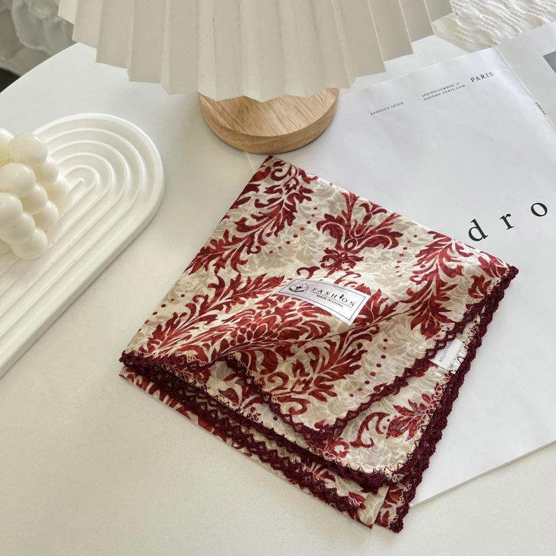 Женские шарфы, хлопковые платки, модные повязки на голову, шейные шарфы 70 см 70CMX70CM falu красный