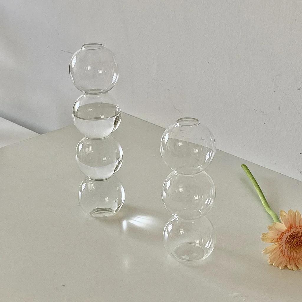 1pc- Bubble glass vase flower arrangement Hydroponic spherical glass simple flower decoration
