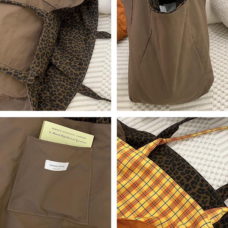 2024 Retro Canvas Tragetasche - Großes Fassungsvermögen, Doppelseitig, Einzelne Schulter, Modische Leichte Pendeltasche