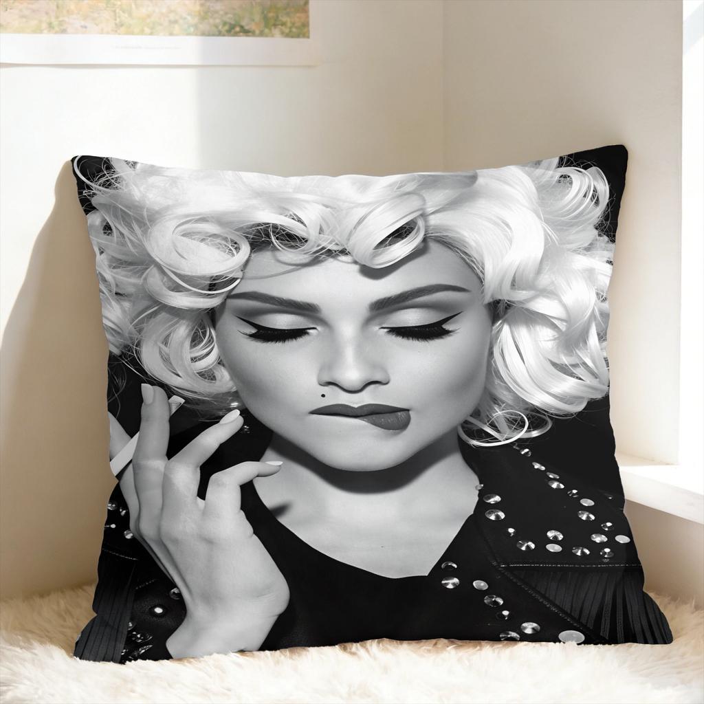 Singer M-Madonna Pillowcases Kawaii Pillow Case For Living Room Sofa Graphic Pillow Cover