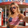 American Flag Aviator Sunglasses UV Protection Patriotic Shades for 4th of July & Outdoor Activities KJ095
