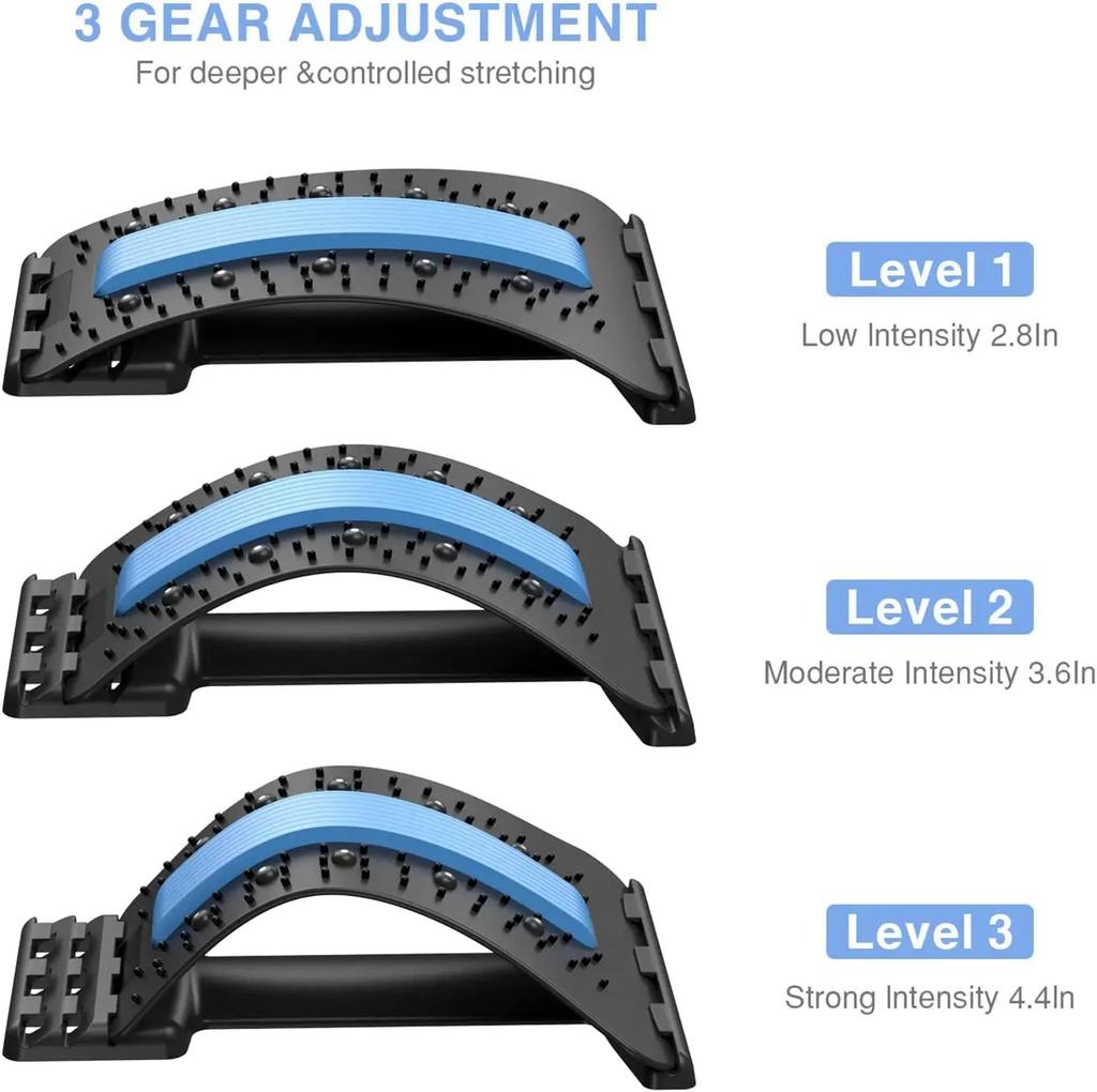 Durable And Safe Back Stretcher For Lower Back Pain Relief 4 Level Adjustable Lumbar Cracker Board Stretching Device For Scoliosis Sciatica