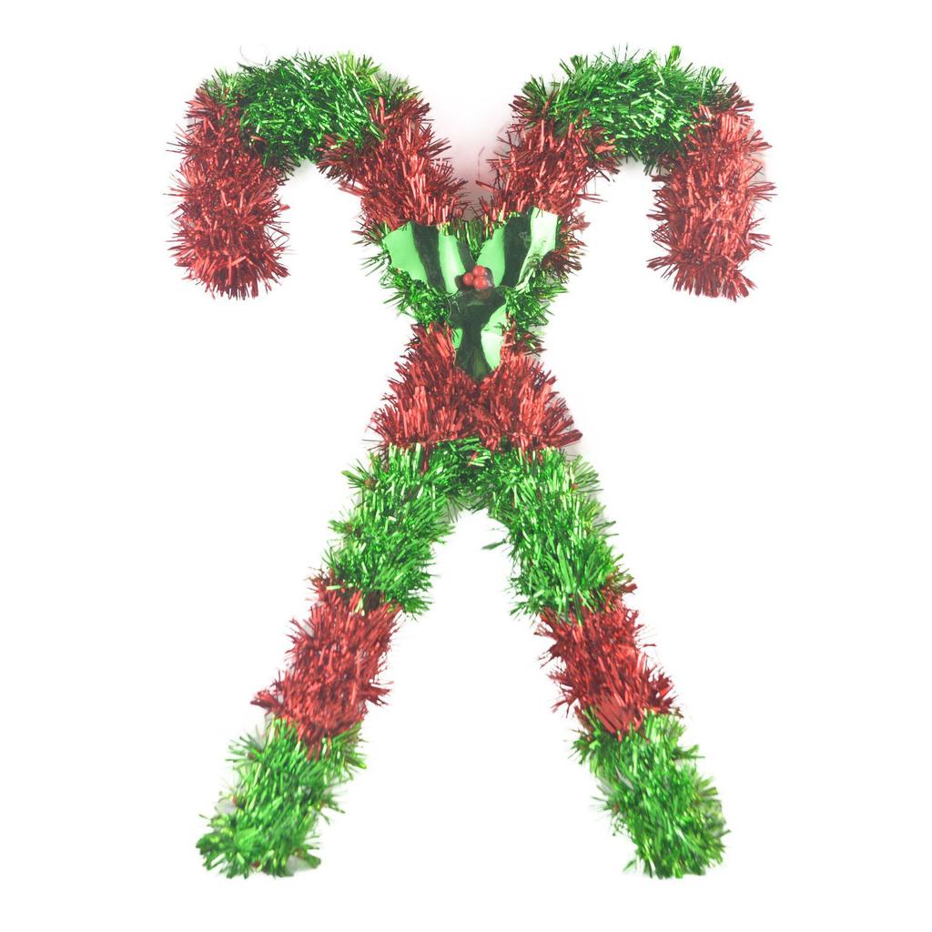 Vánoční věnec a závěsná dekorace na dveře: Přívěsky Cukrová hůlka, Strom a Santa Claus