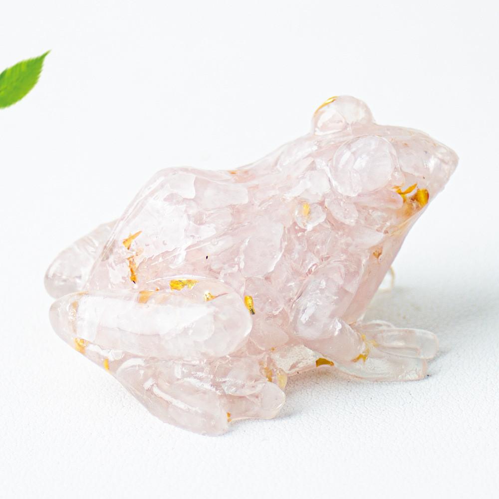 Crystal Resin Frog Aquarium Decor With Cute Design For Office Desk And Gift