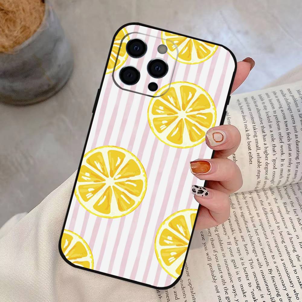 

Lemon Phone Case For iPhone 17, 16,15,14,13,12,11 Plus,Pro Max, Others Soft Black Cover iPhone12ProMax