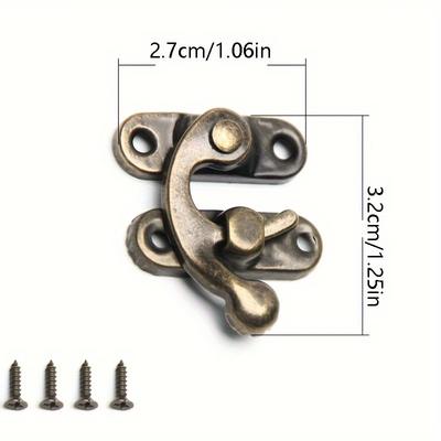 30 Stück Antikbronze Schwenkarm Mini Haken Riegelverschlüsse, 1,3 x 1 Zoll Kupferton Holzkiste Haspen, Industrielle Beschläge Verschlüsse