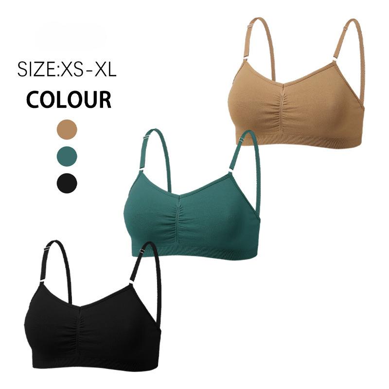 European Size Women's Solid Color Single Cup Bra Seamless No Steel Ring Push Up Underwear Summer Thin Large Size Bralette