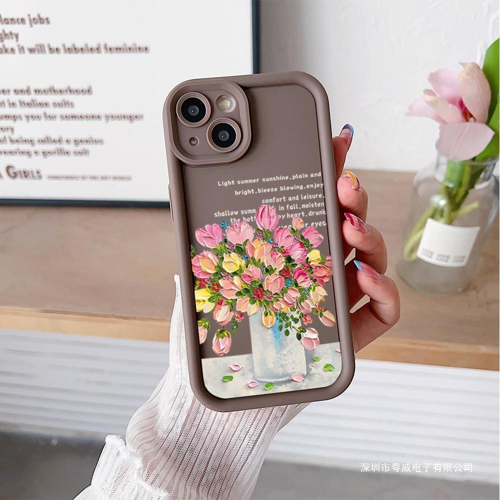 Bunte Blumen sind geeignet für Apple 15promax Handyhülle 14 All-Inclusive Weiche Hülle 13 Einfach und Kreativ 12 Anti-Drop Hülle
