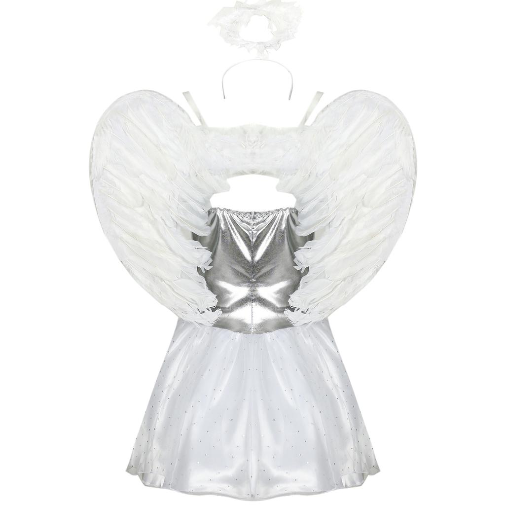 Plus Size, Halloween Vampire CO White Angel Costume, Holiday Party Show Elf Princess Women's Clothing