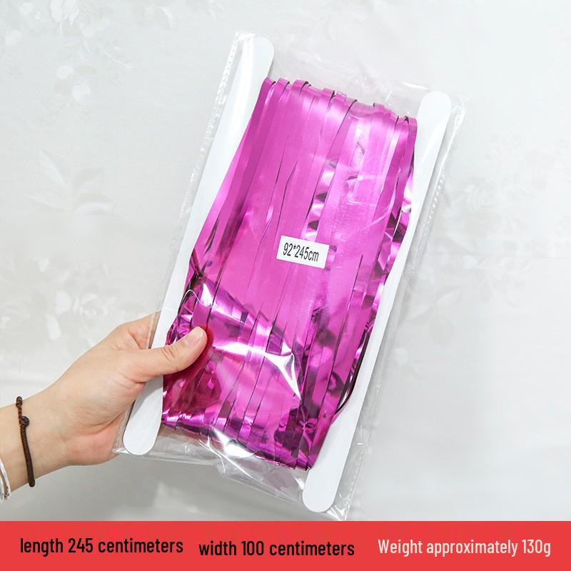 Colorful Rain Silk Door Curtain for Birthday Party Decoration, 1x2.45 meters