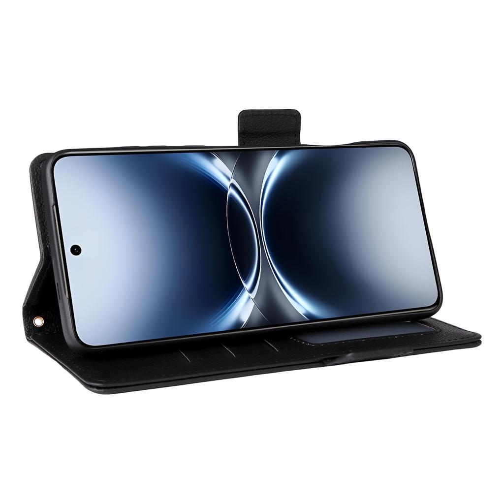 For vivo X200 Ultra 5G Case with Wrist Strap Litchi Texture PU Leather Wallet Phone Cover