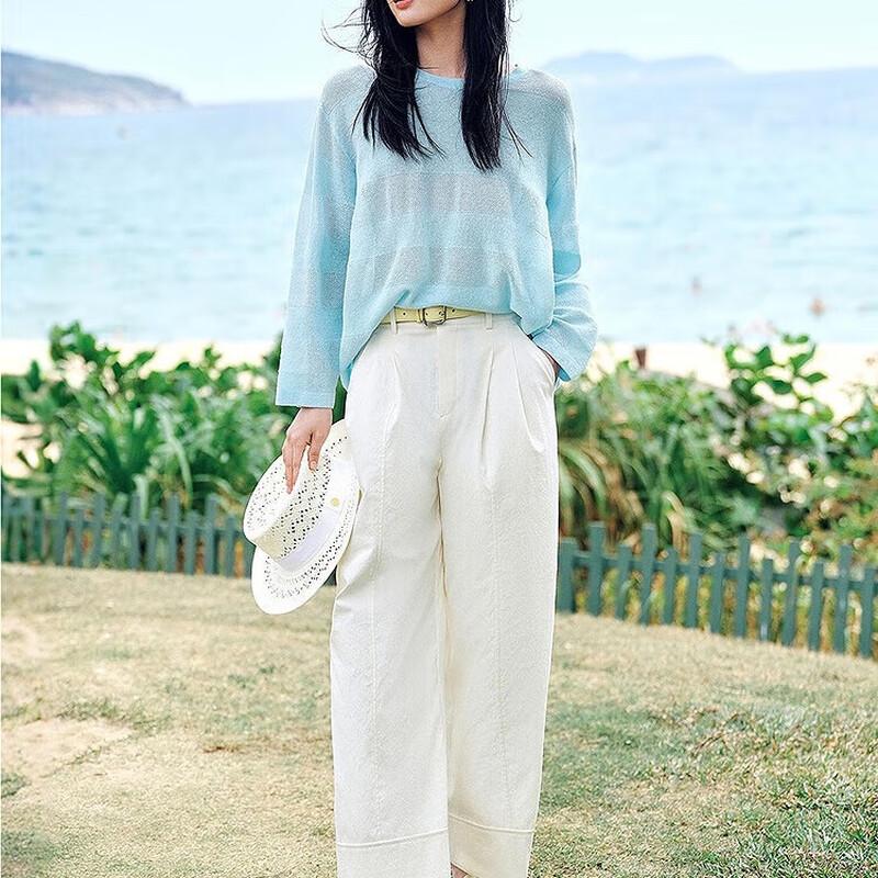 JUZI ANNACO Women's Snowflake Linen Textured Knit Top