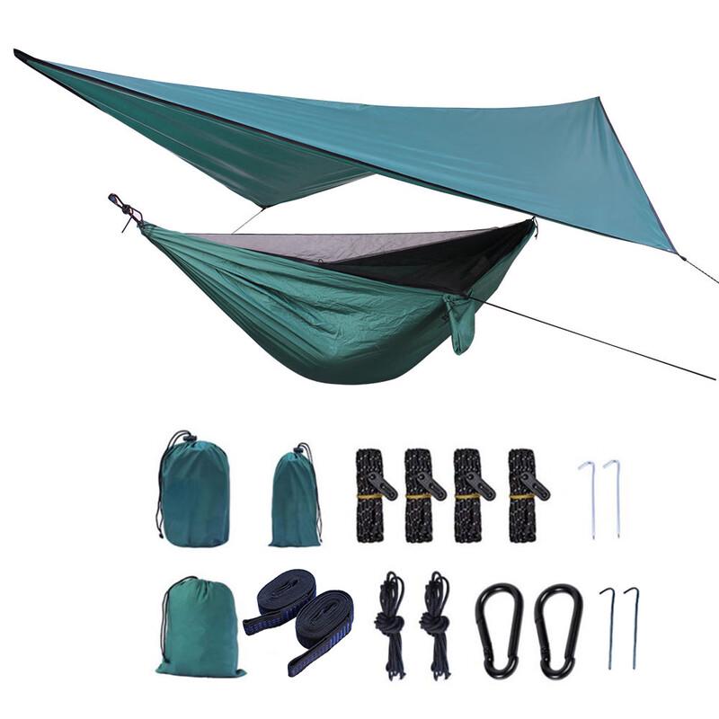 Outdoor Hammock with Mosquito Net and Rain Tarp