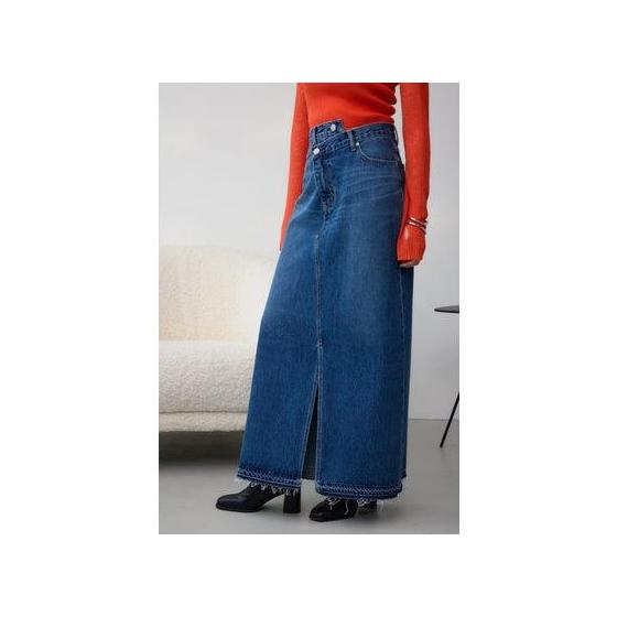 AZUL DENIM Overlap Long Skirt BLU