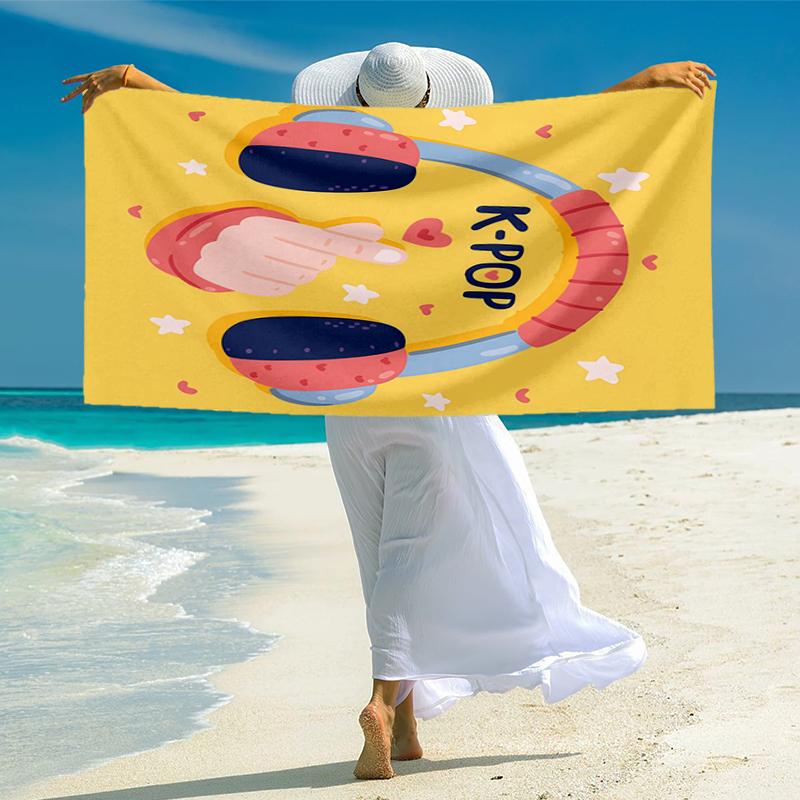 KPOP Fashion Beach Towel: Ideal for Summer Adventures Soft, absorbent and quick drying suitable for swimming and bathing