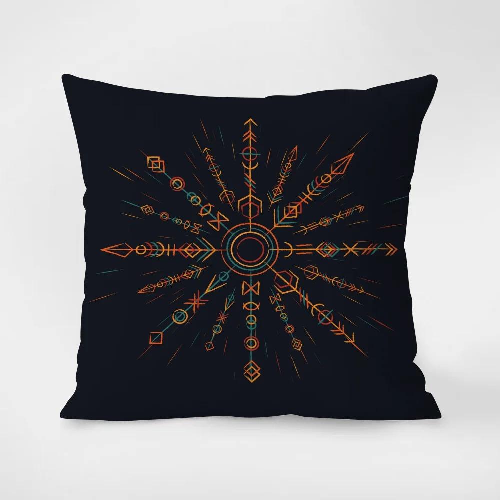 Retro Magic Circle Print Pillowcase Interior Decoration Office Living Room Home Pillowcase