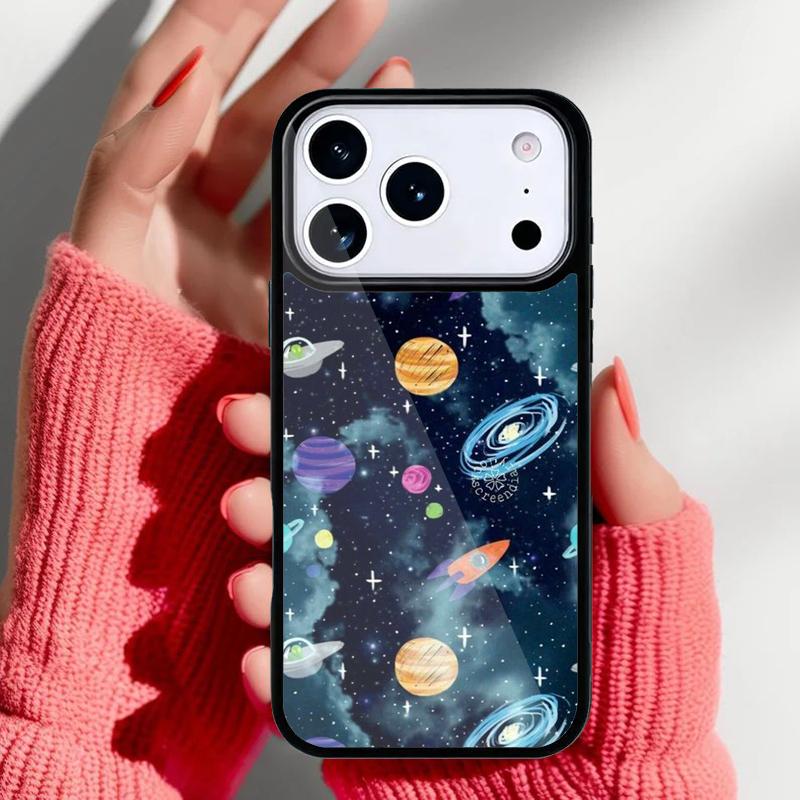 Aesthetic Planet Phone Case for iPhone 17 16 15 14 13 Pro Max Back Cover for 12 11 Pro Coque