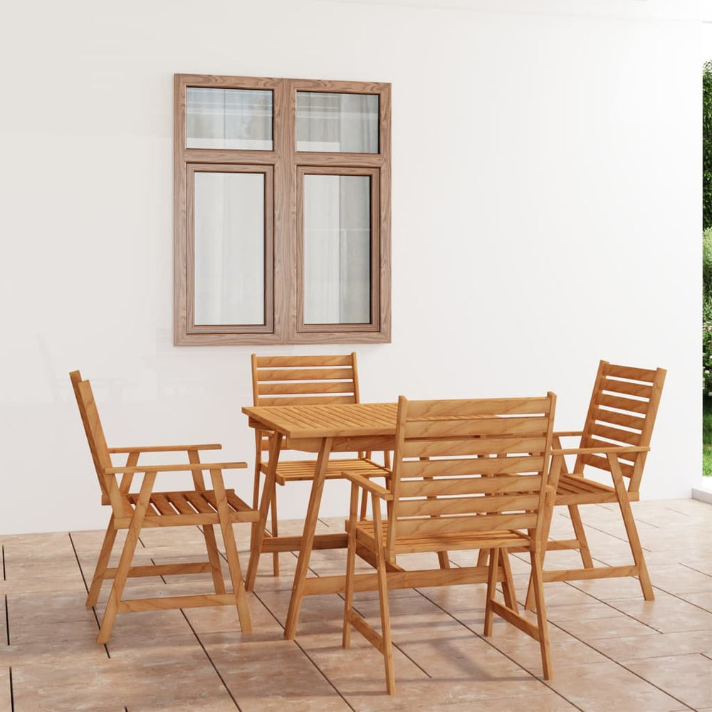 Ensemble à manger de jardin 5 pcs Bois d'acacia solide