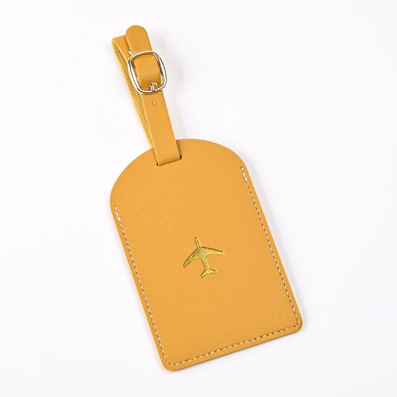 1PCS PU Leather Business Luggage Tag Suitcase Address Label Luggage Boarding Case Label Name ID Address Clip Travel Accessories