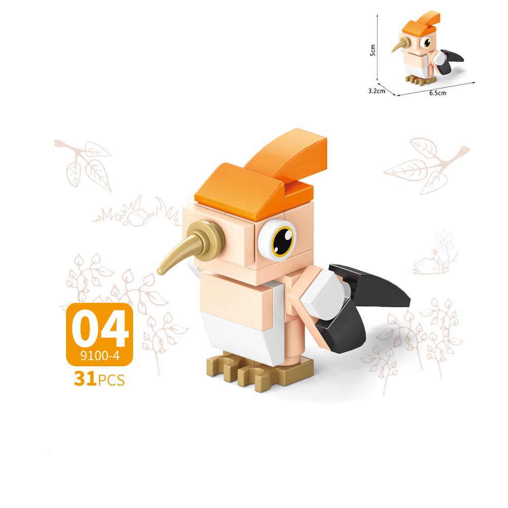 MOC Puzzle Zvířecí Stavební Kostky Včela Tygr Lev Žirafa Žába Krokodýli Liška Pták Divoké Prase Hmyz Mini DIY Cihlová Hračka Dárek F029