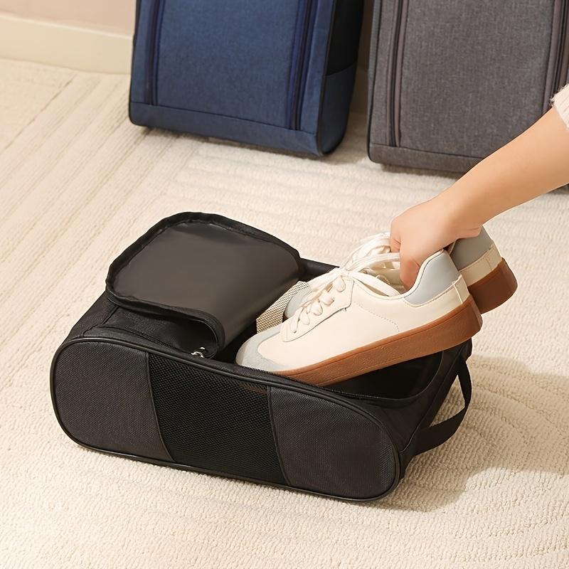 Portable Golf Shoe Storage Bag with Handle - Durable Oxford Cloth, Mesh Side Pocket, Perfect for Golf Accessories Organization