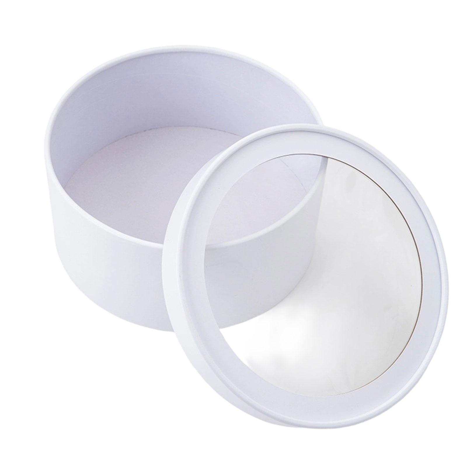 

Elegant Round Flower Packaging Box With See Through Window Flower Bucket Great For Presenting Freshness Blooms білий