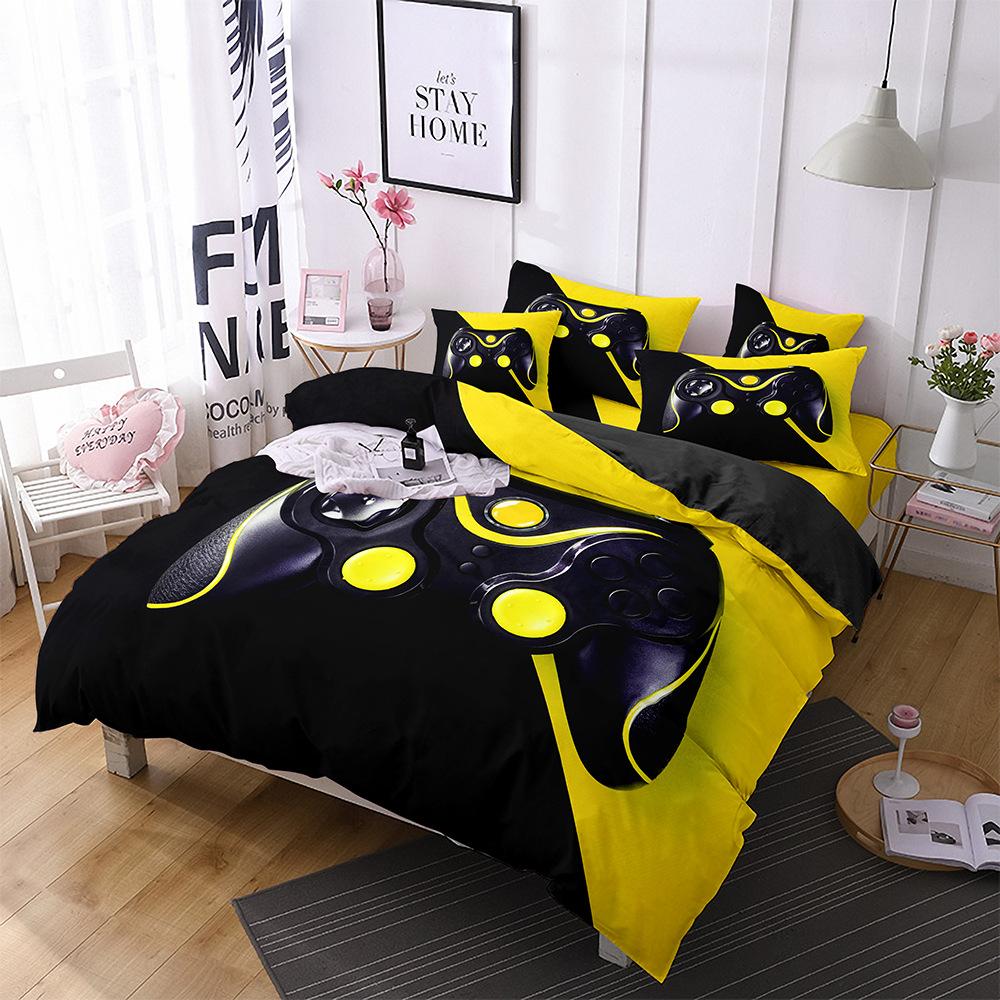 Gamepad Three-Piece Mobile Game Elements 3D Digital Printing Quilt Cover Bedding Four-Piece Set