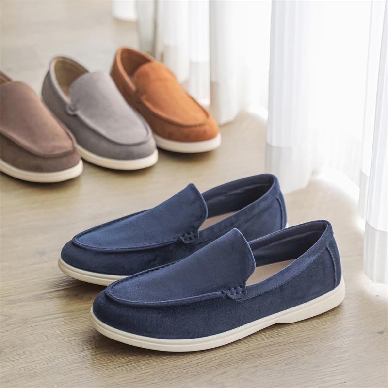 Fashion Fashion Men's Casual Leather Shoes Handmade Soft Men Loafers Comfy Moccasins Breathable Male Slip on Flats Business Boat Shoes