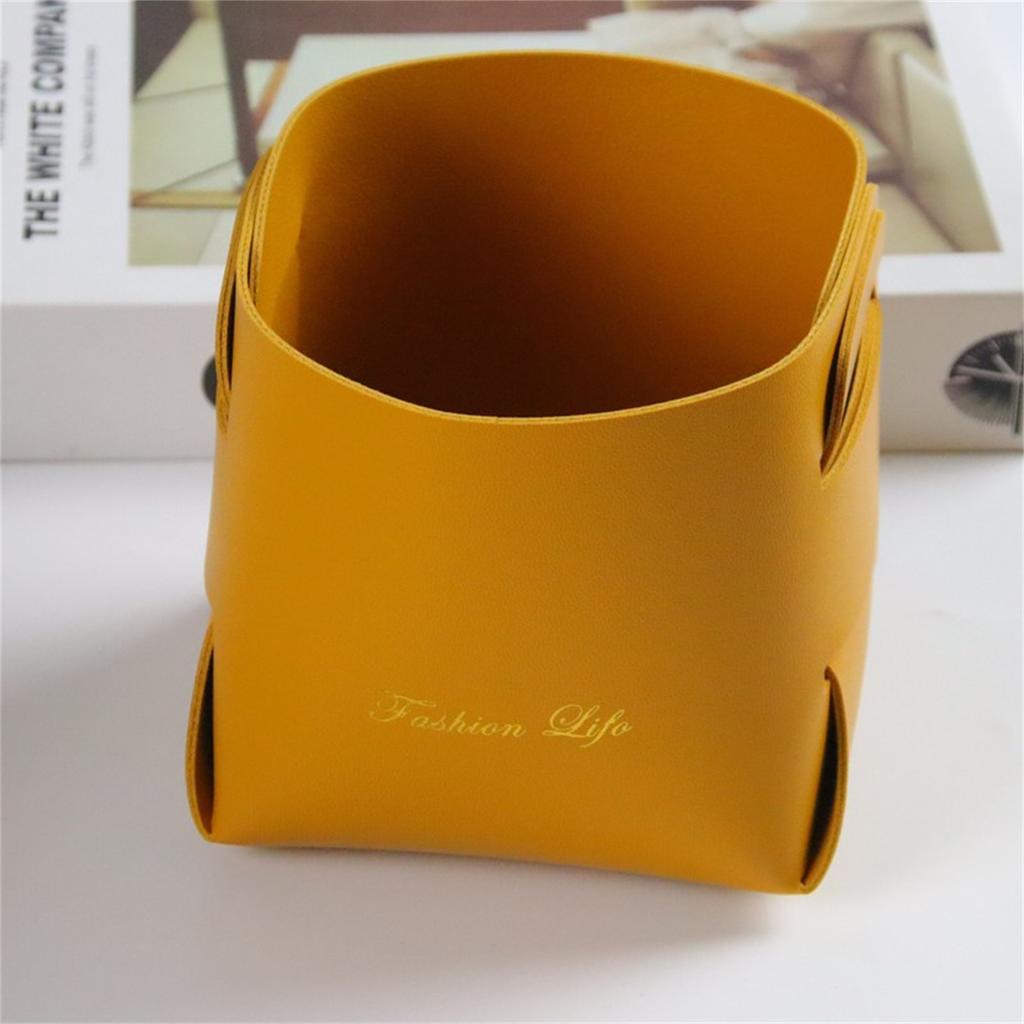 Faltbarer Stifthalter aus PU-Leder, kreativer, abnehmbarer Aufbewahrungsbehälter für Schreibwaren für Studenten, Schreibtischdekoration, Büro-Aufbewahrungseimer