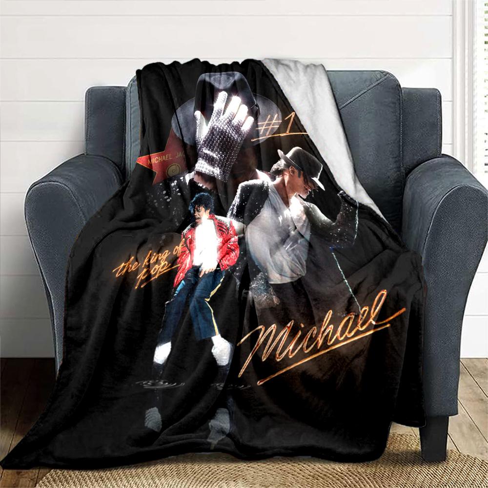 Michael Jackson King of Pop Porträt Collage Druck Flanelldecke Weiche Warme Überwurfdecke Musikfan Sofa Bett Heimdekoration