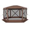 Pop up Gazebo Screen Tent, 3.6 x 3.6 m Large 6-Sided Camping Canopy Tent with Removable Top & Carry Bag, Quick-Set & Bite-Proof, Screen House Sun